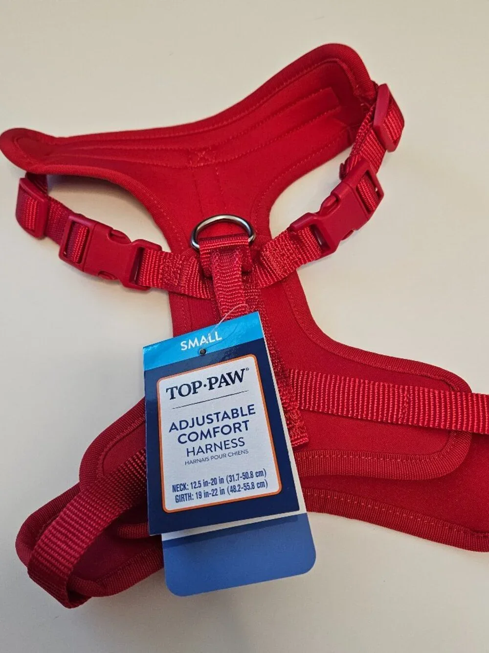 Top Paw Instant Comfort adjustable harness Nylon/mesh Red size S